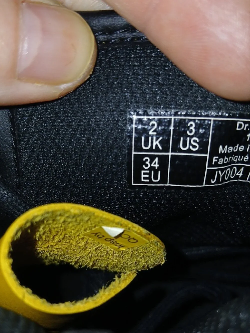 Dr Martens Junior Yellow Leather Lace-Up Combat Boots Sz: 3